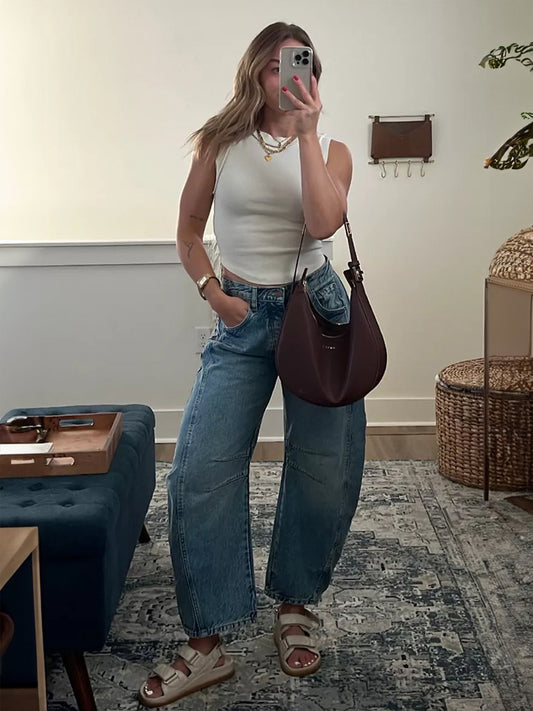 Mid-rise Barrel Jeans