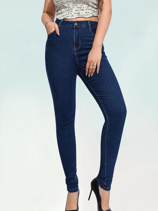 Shape Mid Blue Wash Disco Skinny Jeans