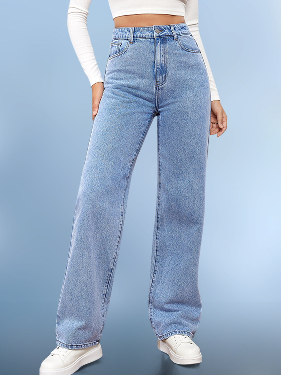 High Waist Straight Jeans