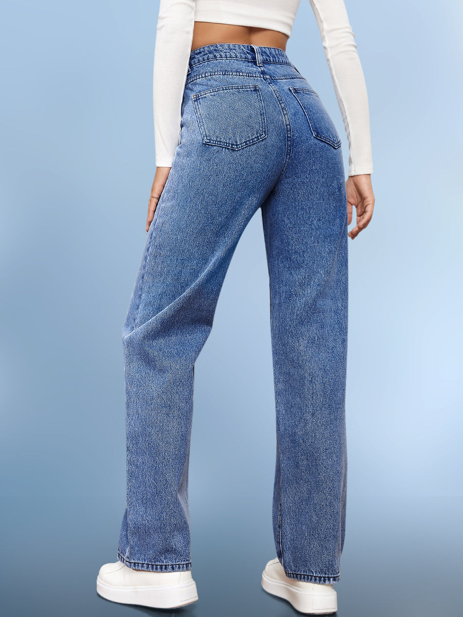 High Waist Straight Jeans