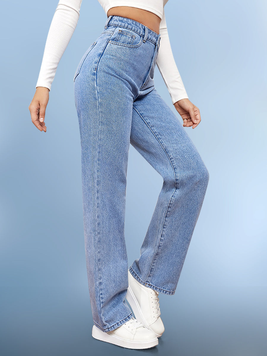 High Waist Straight Jeans