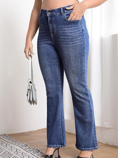 Judy Blue Plus Size Stitching Flare Jeans