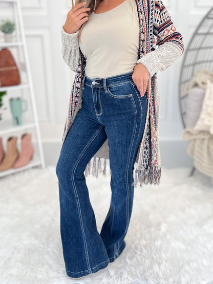 By My Side - Judy Blue Angled Side Seam Flare Jeans