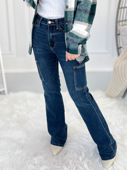 Out Of Pocket - Judy Blue Cargo Bootcut Jeans