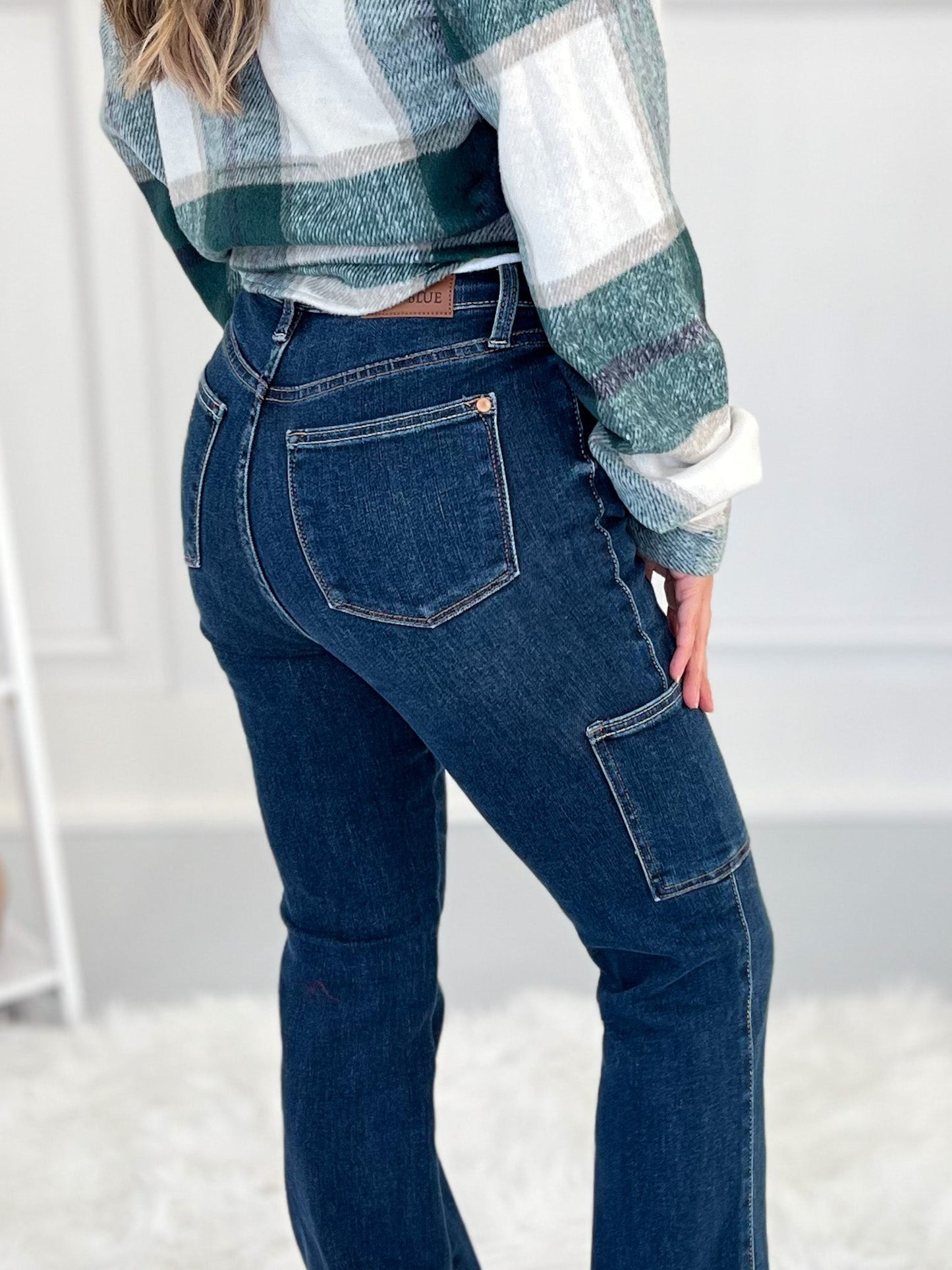 Out Of Pocket - Judy Blue Cargo Bootcut Jeans