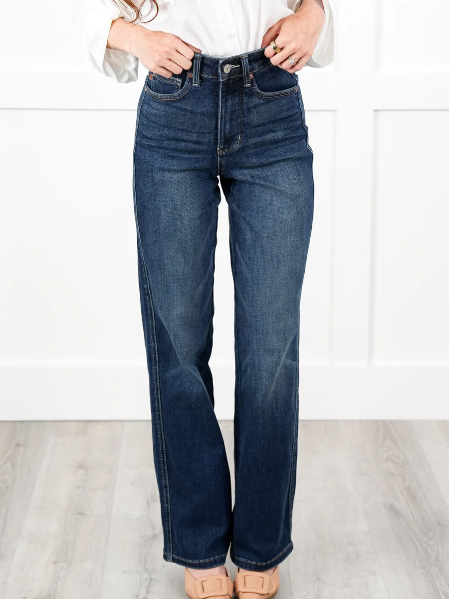 Judy Blue Timeless Obsession Dark Wash Tummy Control Classic Straight Leg Jeans