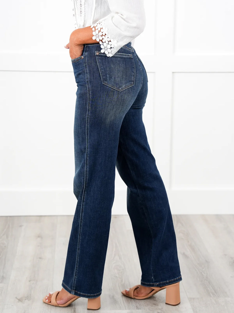 Judy Blue Timeless Obsession Dark Wash Tummy Control Classic Straight Leg Jeans