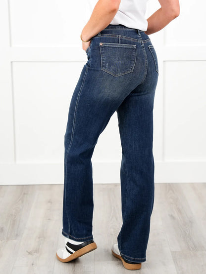 Judy Blue Timeless Obsession Dark Wash Tummy Control Classic Straight Leg Jeans